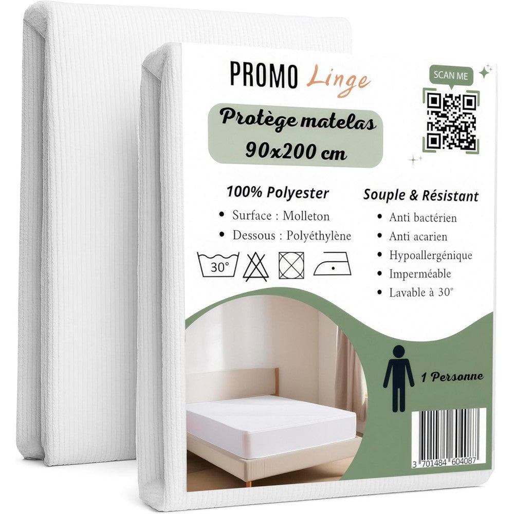 Protège matelas imperméable, anti-acariens - Couvre matelas - Bonnet 30 cm