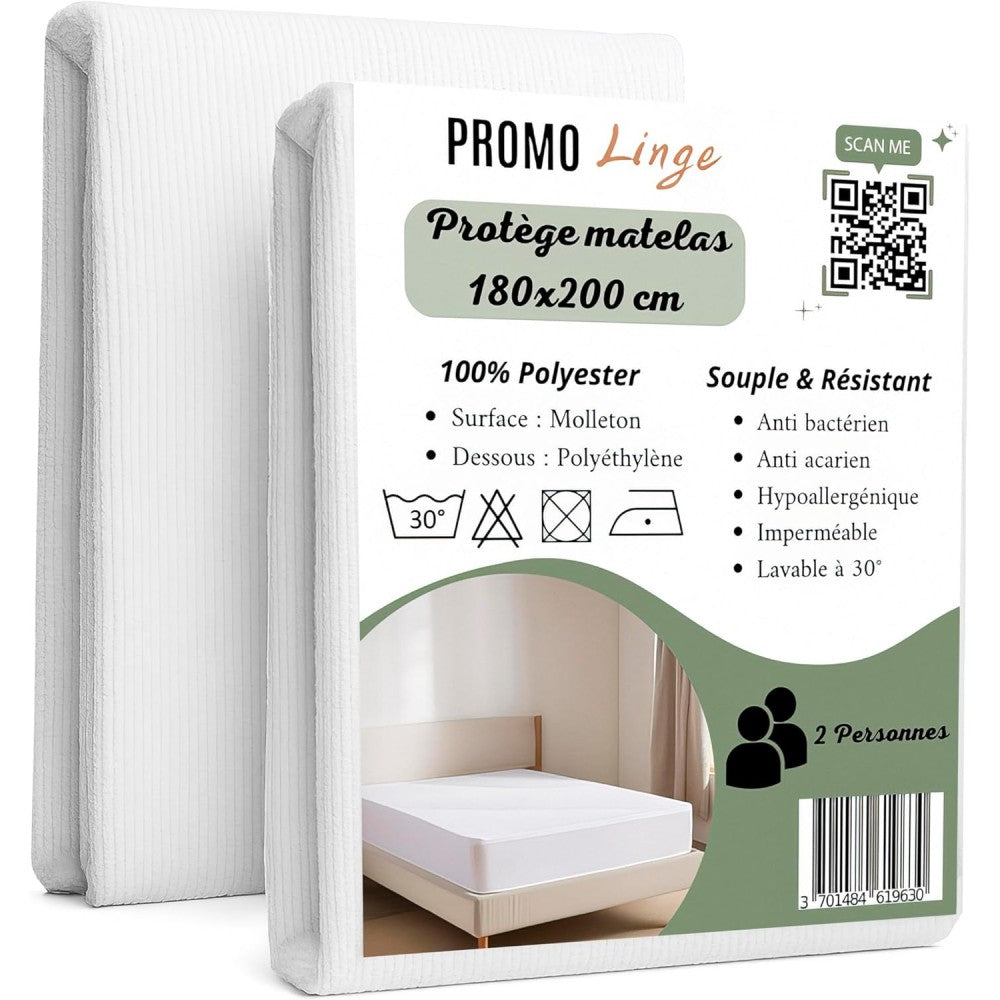 Protège matelas imperméable, anti-acariens - Couvre matelas - Bonnet 30 cm