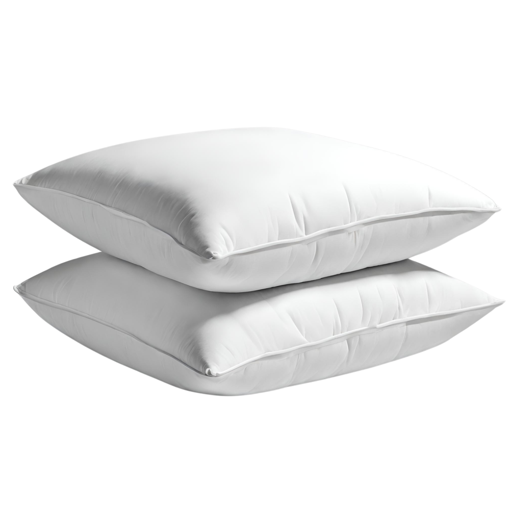 Lot de 2 Oreillers Microfibres Moelleux Réglable en Hauteur, Ajustables avec Rembourrage Inclus